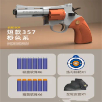 Revolver ZP5 357 Mechanical Automatic Launcher Continuous Firing Pistol Soft Dart Bullet Toy Gun CS Outdoor Weapon for Kid Adult