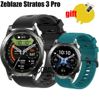 Band For Zeblaze Stratos 3 Pro Smart Watch Strap Women Men Silicone Soft Wristband Bracelet Screen protector film