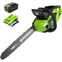 Greenworks 40V 16" Brushless Cordless Chainsaw (Gen 2) (Great For Tree Felling, Limbing, and Firewood / 75+ Compatible Tools)