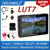FEELWORLD LUT7 7 Inch Protable Monitor 2200nits 3D LUT Touch Screen DSLR Camera Field Monitor 4K HDMI On-camera monitor