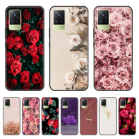 Phone Case For VIVO X90 X80 X70 X60 X50 Pro silicone soft shell Cover phone for vivo x90 Pro x80 pro case NEW Flower Rose