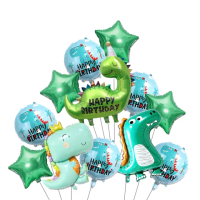 派對佈置童趣恐龍生日氣球1組-送打氣筒(生日派對 氣球佈置 兒童節 森林系 裝飾 布置)