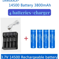 3.7V 14500 16340 rechargeable battery Lithium ion battery for LED flashlight travel charger 16340 14500CR 123A battery+charger
