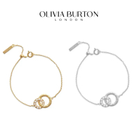 Vòng Tay Nữ Silver Pearl Chính Hãng Olivia Burton Họa Tiết Vòng Tròn Đính Ngọc Sang Trọng