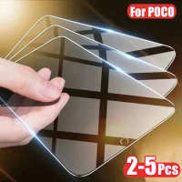 2-5Pc Protective Glass for Poco X3 Pro X3 NFC M5S M5 Film Screen Protector for Xiaomi Poco F3 F4 GT F2 Pro M3 M4 X4 Pro 5G Glass