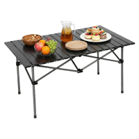 Foldable Roll-up Camp Table Easy To Carry Picnic Table 37 Inch L X 20 Inch W for Outdoor Travel Beac