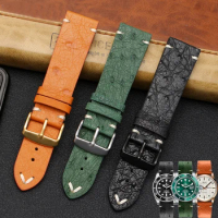 Ostrich Leather Watchband for Tissot Citizen Seiko Black Green Water Ghost Universal Soft Bracelet Watch Strap 18mm 20mm 22mm