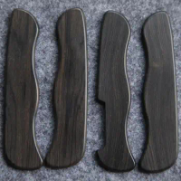 1 Pair DIY Ebony Wood Saber Knife Replacement Scales for 111mm Swiss Army Knife EDC Mod