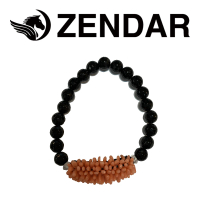 【ZENDAR】頂級天然深水珊瑚直側球黑瑪瑙手鍊 67621(天然頂級深水紅珊瑚)