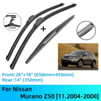 For Nissan Murano Z50 Front Rear Wiper Blades Brushes Cutter Accessories J U Hook 11.2004-2008 2004 2005 2006 2007 2008