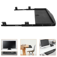 Under Desk Computer Laptop Stands Tray Ergonomic Slide Out Drawers for Computer Mouse and Computer Laptop Stands Black