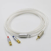 16 Core Pure Silver Headphone Upgrade Replace Cable For (Screw) Hifiman HE6 HE5 HE400 HE500 HE600 HE300 Earphone