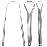 Stainless Steel Tongue Scraper Cleaner Fresh Breath Cleaning Coated Tongue Toothbrush Oral Hygiene Care Tools