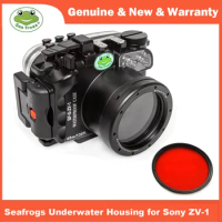 Seafrogs ZV-1 40M/130FT Underwater Camera Housing Waterproof Scuba Diving Case for Sony ZV1 ZV-1 with Leak Detection Sensor