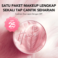 Bedak Cushion Dua Lapisan SPF30+ 2-in-1! Cushion + Bedak Padat Anti Ribet, Tahan 12 Jam Anti Luntur—