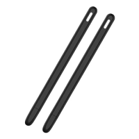 Hot 2X Tablet Press Stylus Pen Protective Cover For Apple Pencil 2 Cases Portable Soft Silicone Pencil Case Accessory Black