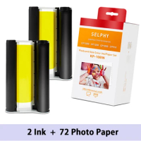 Ink Cassette Photo Paper Set Compatible for Canon Selphy CP900 CP1200 CP1300 Photo Printer KP-36IN KP-108IN