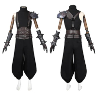 Game Final Cosplay Fantasy VII Rebirth Cloud Strife Costume Outfits With Pauldrons Armour Set Men's Cloud Strife Battle Suit