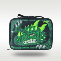 Australia Smiggle Original Children's Lunch Bag Boy Handbag Green Tyrannosaurus Outdoor Insulation Bags 9 Inches