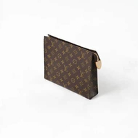 Tas LOUIS VUITTON LV ECLIPSE BROWN POCHETTE CLUTCH 100% ORIGINAL 26X20X6CM