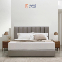 เตียงหัวเบาะ หนังไหม สีเทา ขนาด 5 , 6 ฟุต Seria  | Livinghome Furniture Mall