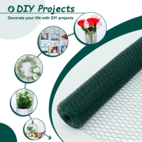 Large Size Galvanized Hexagonal Floral Green Chicken Wire, Outdoor Anti-Rust Poultry Netting,Chicken Coop Wire Fencing 60M