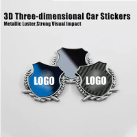 3D Three-dimensional Car Sticker Metal Wheat Ear Side Mark Body Window Decor Electroplated Silver Mirror Black Car Sticker Logo