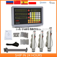 New Original SINO SDS3MS 3 Axis Digital Readout DRO Kit and 3pieces KA300 High Precision Ruler Linear Scale Optical Encoder