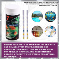 Hot Selling-7-In-1 Pool Test Strips - 100 Count - Accurate Water Testing Kit For Ph, Chlorine, Bromi