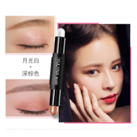 雙色眼影棒防水持久大地色高光珠光閃粉(2#)(白月光+深棕色)#N80_014_213