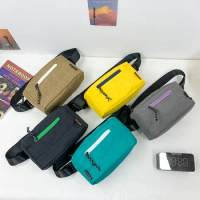 Messenger Sling Bags For Men Casual Canvas Small Zipper Crossbody Pouch Simple Crossbody Shoulder Bag Men Bag for Coin Purse
