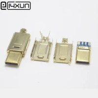 1/2/5Pcs Gold Plated USB-C 3.1 DIY OTG Plug USB-3.1 4Pin / 5Pin Welding Male Jack Type C Connector with PCB Board Terminal