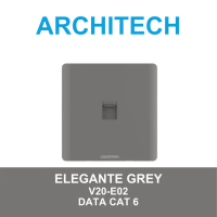 ARCHITECH  ELEGANTE GREY V20-E02 Stop Kontak/JACK Data Cat6 -GREY