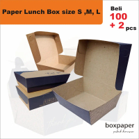 Paper Lunch Box Size S Kraft Laminated Box Food Packaging Box Fried Geprek Chicken Fried Rice Fried 