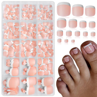 300pc French Gel x Toenail Tips Nude Press on Toenails Glue on Fake Toenails Soft Gel False Toenail 