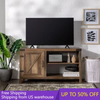 Modern Living Room Tv Cabinet Rustic Oak Single Barn Door Storage Console Free Shipping Stand Furniture Home