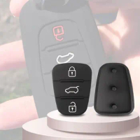 2pcs Remote Car 3 Buttons Key Shell Fobs Case Rubber Pad Black For Hyundai I10/I20/I30 Car Key Bag Car Accessories