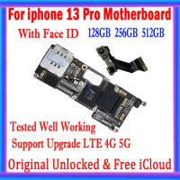 Carte mère originale débloquée pour iphone 13 Pro, 128/256 go, avec Face ID, avec iCloud libre, circuit imprimé compatible 4/5G