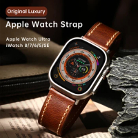 Apple Watch Ultra 2 49mm Top Quality Leather Strap For iWatch Series 9 8 7 6 5 SE 45mm 44mm 41mm 40mm Apple Watch Bands