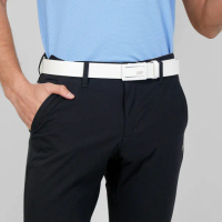 【LE COQ SPORTIF 公雞】高爾夫系列 男款白色質感百搭方形扣環皮帶 QGT0K211