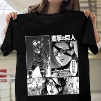 Japanese Anime Attack On Titan Graphic Print T Shirt Men Women Fashion Casual Crew Neck Short Sleeve Plus Size Unisex T Shirt