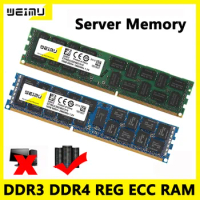 DDR3 DDR4 Server Memory Ram 4GB 8GB 16GB 32GB REG ECC PC4 1.2V 17000 19200 21300 PC3 1.5V 1066 1333 1600Mhz X58 X79 Motherboard