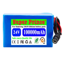 6S3P 24V 100000mAh For Electric Bicycle Moped 100Ah For Samsung 18650 lithium battery pack Free 25.2V 2A Charger