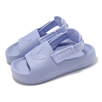 【adidas 愛迪達】涼拖鞋 ADIFOM Adilette J 大童 女鞋 藍紫 一體式 緩衝 厚底 愛迪達(IG8428)