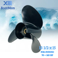 Boat Propeller 13 1/2x15 For Suzuki Outboard Motor 70-140 HP Aluminum 15 Tooth Spline Engine Part Factory Outlet 58100-90J41-019