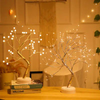 36/108 LED Artificial Tree Table Lamp Remote Control Artificial Bonsai Tree Night Lights Tree Desk Lamp Room Holiday Lighting