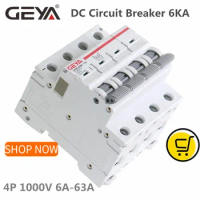 GEYA MCB DC 1000V MCB Mini Circuit Breaker DC 6A 10A 16A 20A 25A 32A 40A 50A 63A 4 Poles IEC60947