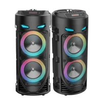 Speaker Bluetooth Portabel RGB 30W Speaker Pesta Subwoofer Stereo Daya Tinggi Kolom Suara Nirkabel dengan Mikrofon Karaoke USB