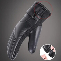 Leather Cycling Thermal Bike Gloves Touchscreen Outdoor USB Electric Heating Gloves Hand Warmer for Hiking Skiing Fishing