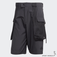 Adidas 男裝 短褲 防潑水 工裝風 寬鬆 黑【運動世界】IC3729